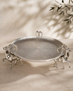 Daastaan Three Deer Brass Serving Tray